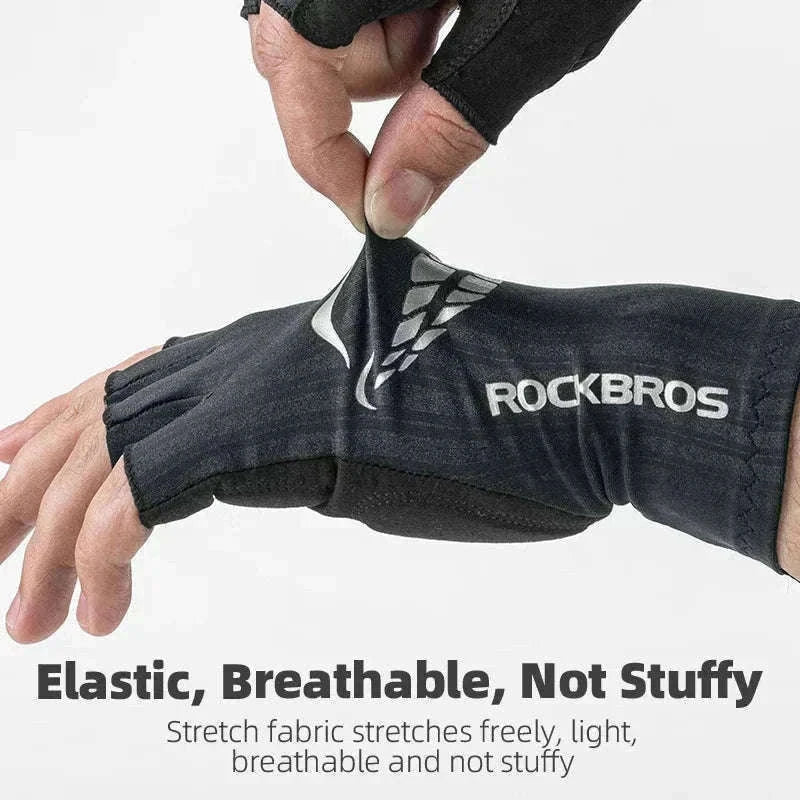 Shock-Absorbing Half Finger Cycling Gloves Breathable Grip-16220004-G / XL