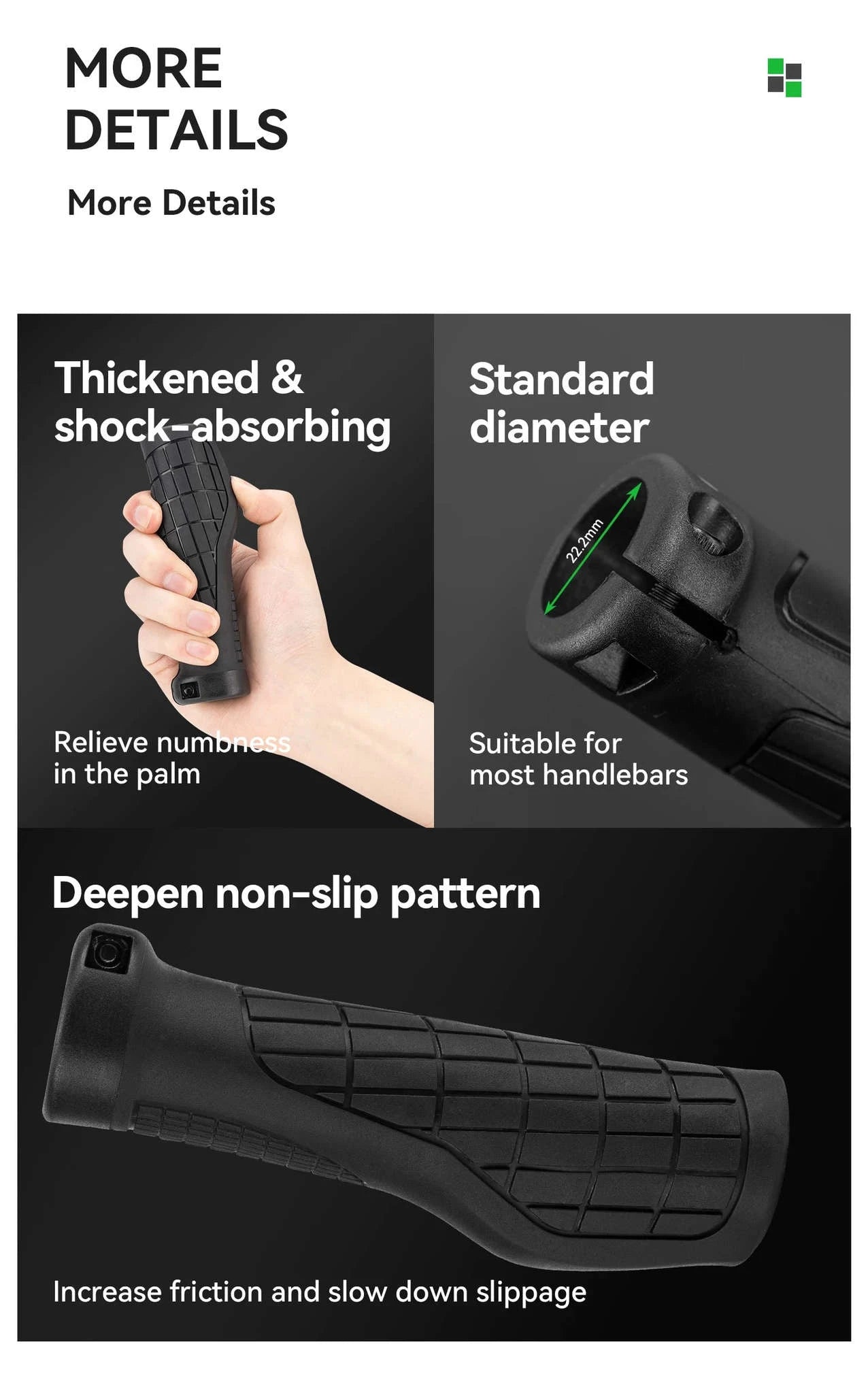 Shockproof Anti-Slip Bicycle Grips 13cm Comfortable Handlebar Cover-G326PL