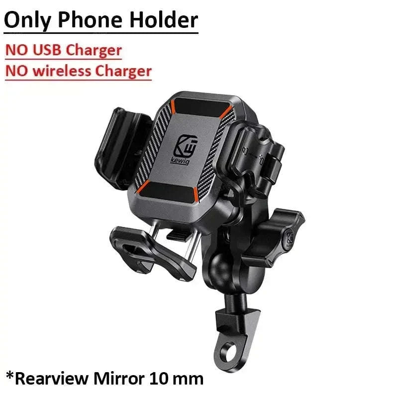 Shockproof Motorcycle Phone Holder with Fast Charging-Mirror Charger