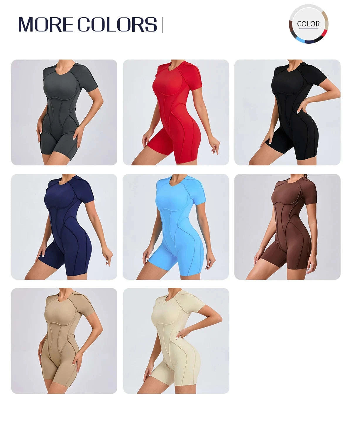 Short Jumpsuit Gym Clothes For Women – Backless Scrunch Fitness Suit-Blue / M