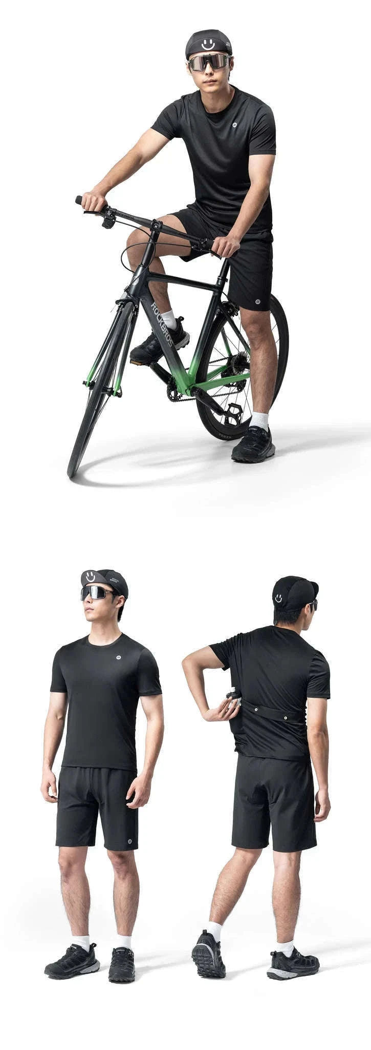 Short Sleeve Cycling Jersey Breathable Quick-Dry MTB Shirt with Pockets-RK2025-Y / Asian 3XL(EUR 2XL)