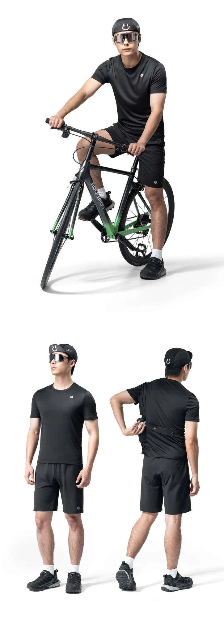 Short Sleeve Cycling Jersey Breathable Quick-Dry MTB Shirt with Pockets-RK2025-Y / Asian 3XL(EUR 2XL)