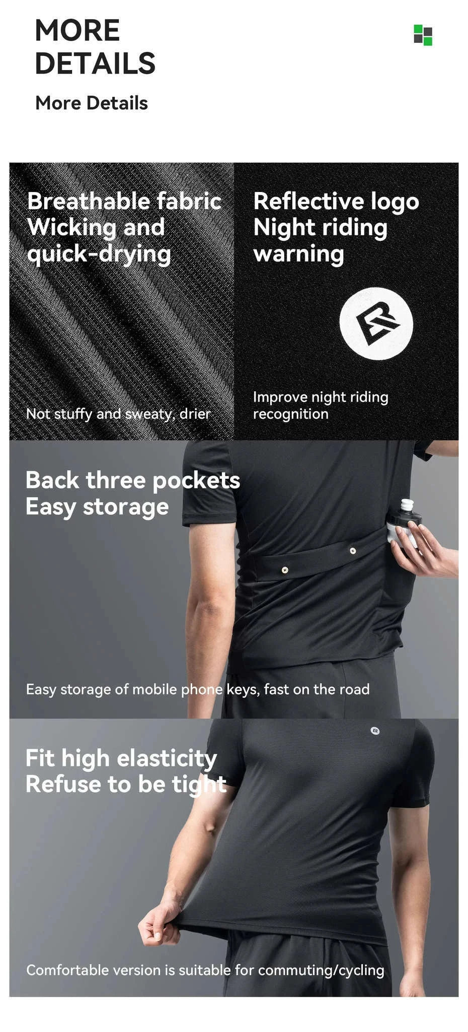 Short Sleeve Cycling Jersey Breathable Quick-Dry MTB Shirt with Pockets-RK2025-Y / Asian 3XL(EUR 2XL)