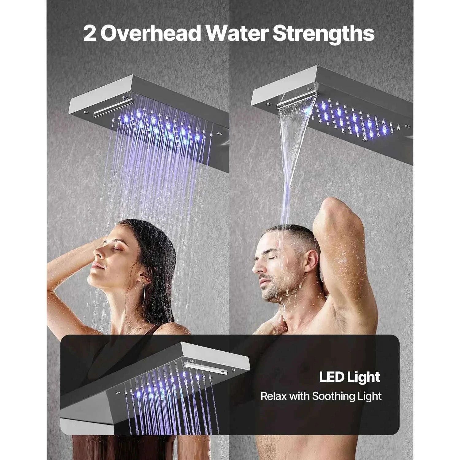 Shower Panel Tower System with Rainfall Waterfall Shower Head and Tub Spout-6Outlet / Poland