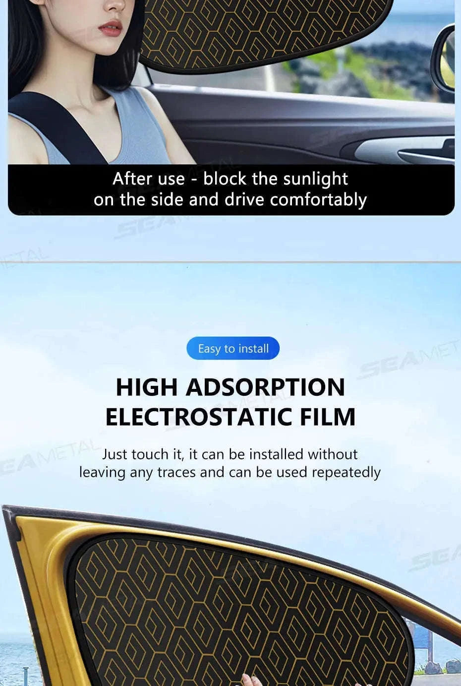 Side Window Sun Shade for Car-Front-Rear 4pcs