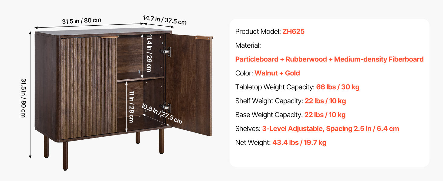 SucceBuy Kaffebar Skab Farmhouse/Mid Century Kaffebord Buffetskab til Indgangssektion Grå/White/Walnut/Sort/Egetræ