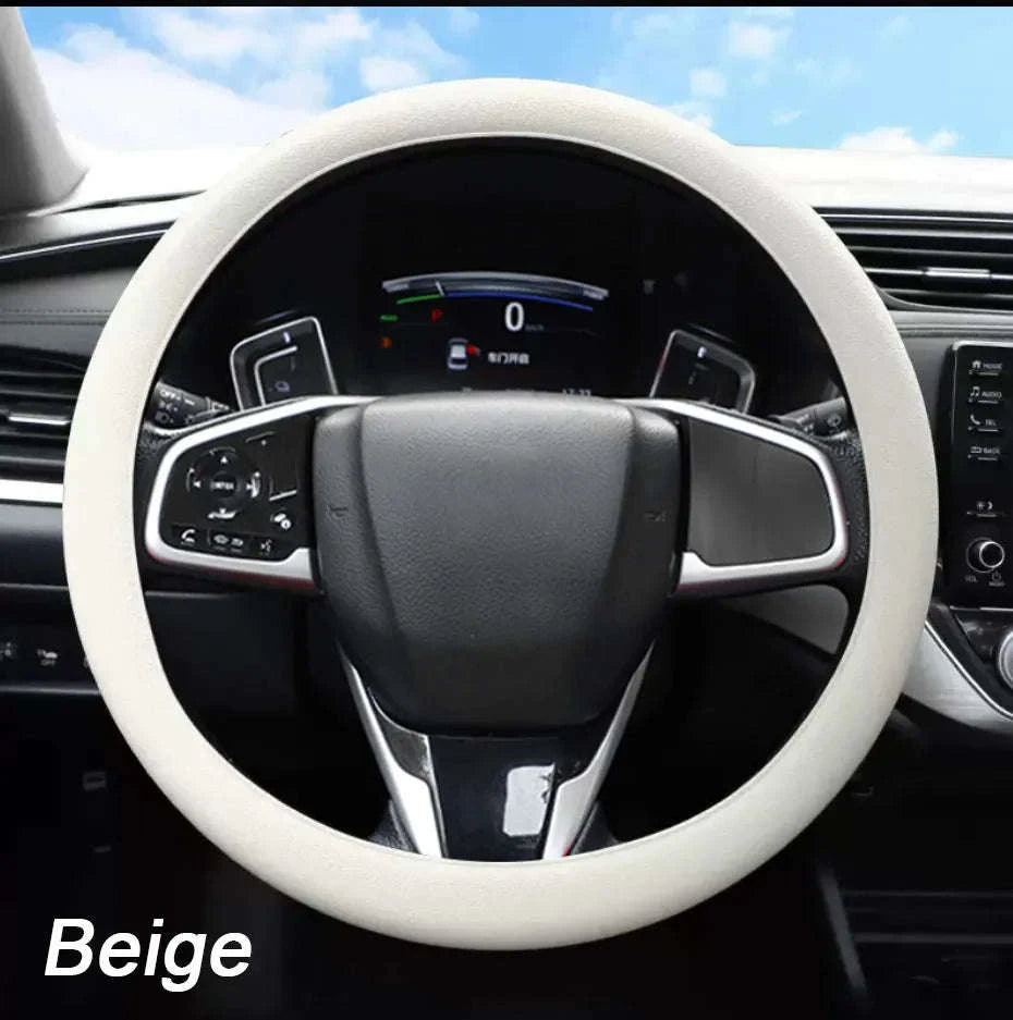 Silica Gel Steering Wheel Cover Universal 33cm-40cm-Black 1pc