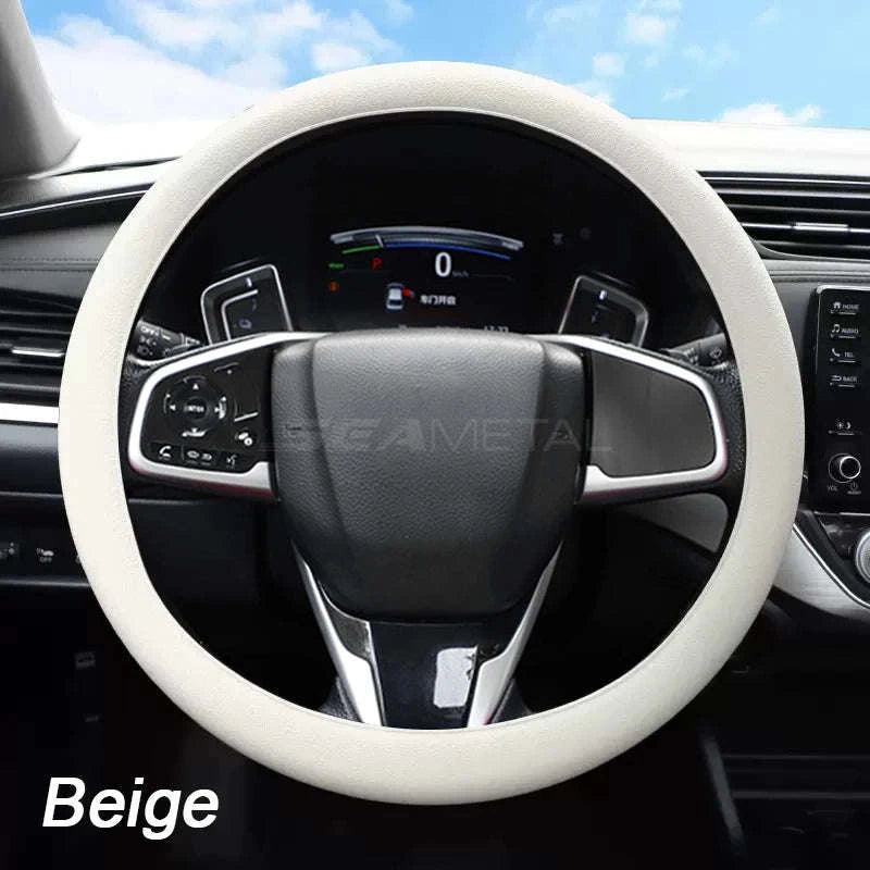 Silica Gel Steering Wheel Cover Universal 33cm-40cm-Black 1pc