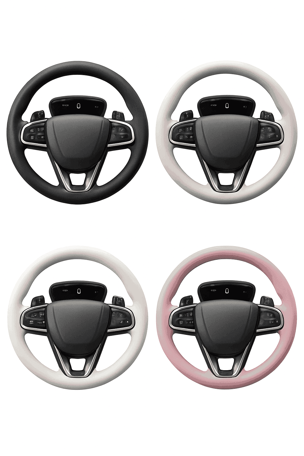 Silica Gel Steering Wheel Cover Universal 33cm-40cm-Black 1pc