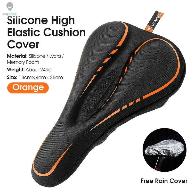 Silicone Bike Saddle Cover for All-Day Comfort Cycling-0801143 Orange