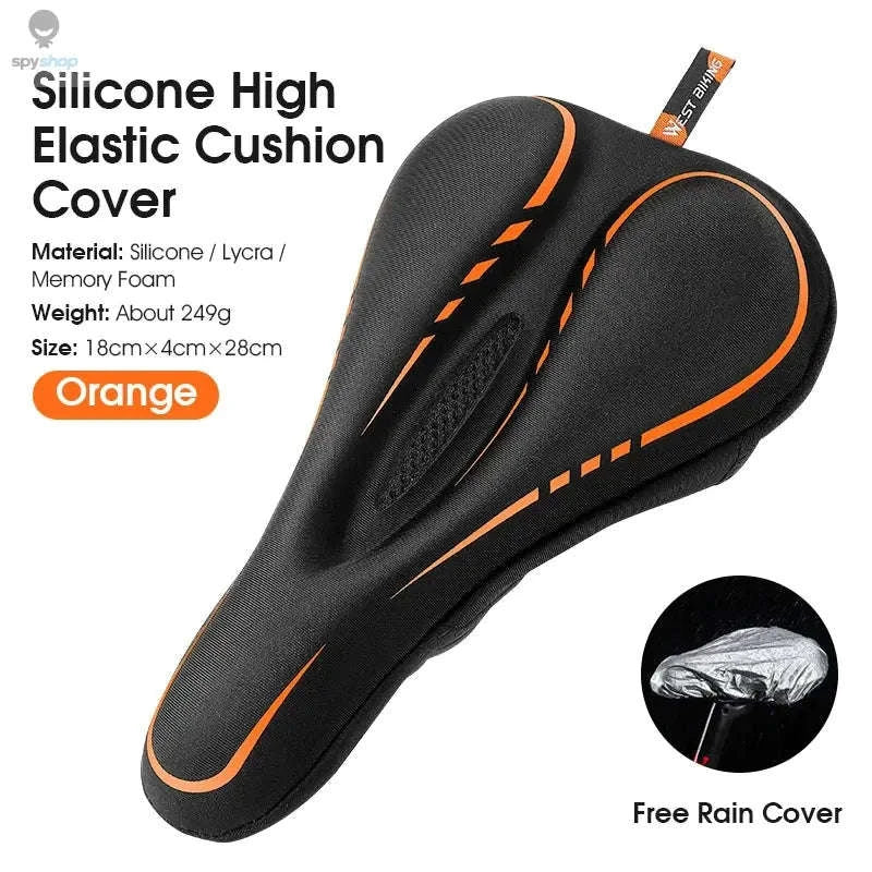 Silicone Bike Saddle Cover for Comfort Cycling-0801143 Orange
