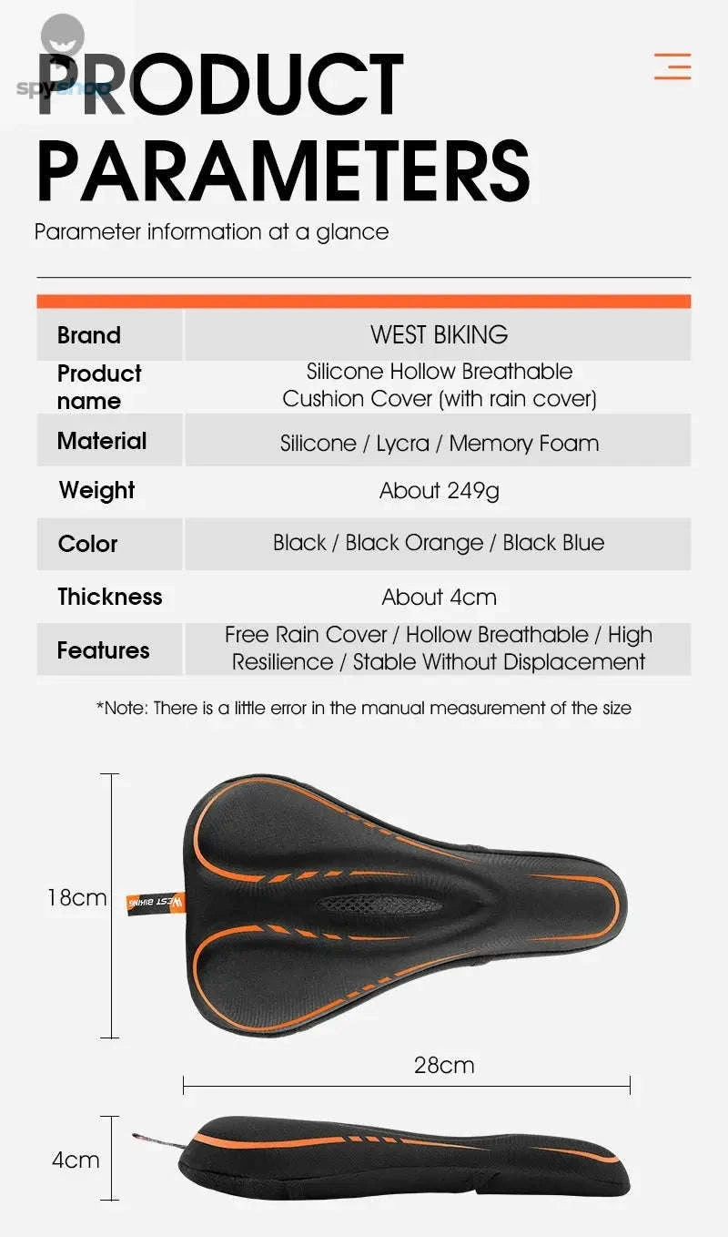 Silicone Bike Saddle Cover for Comfort Cycling-0801143 Orange