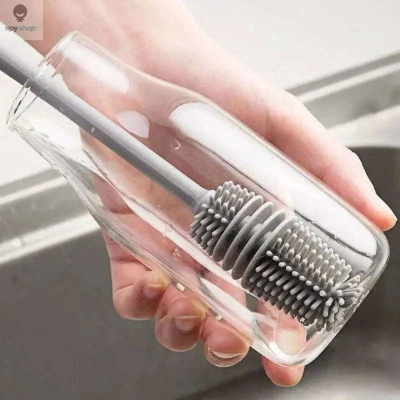 Silicone Bottle Cleaning Brush – Flexible, Hygienic, Easy-Reach Design-Grey