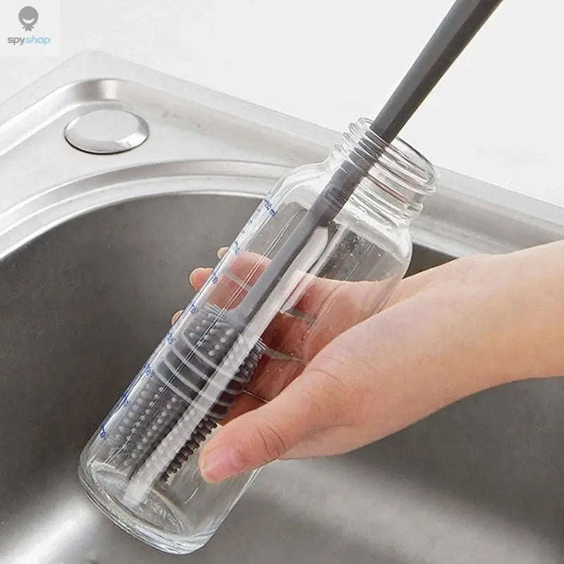 Silicone Bottle Cleaning Brush – Flexible, Hygienic, Easy-Reach Design-Grey