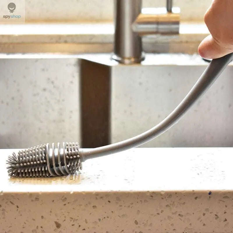 Silicone Bottle Cleaning Brush for Deep, Easy Drinkware Cleaning-Grey
