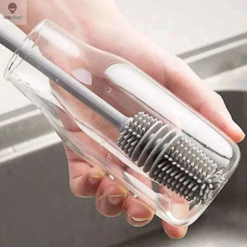 Silicone Bottle Cleaning Brush for Deep, Easy Drinkware Cleaning-Grey