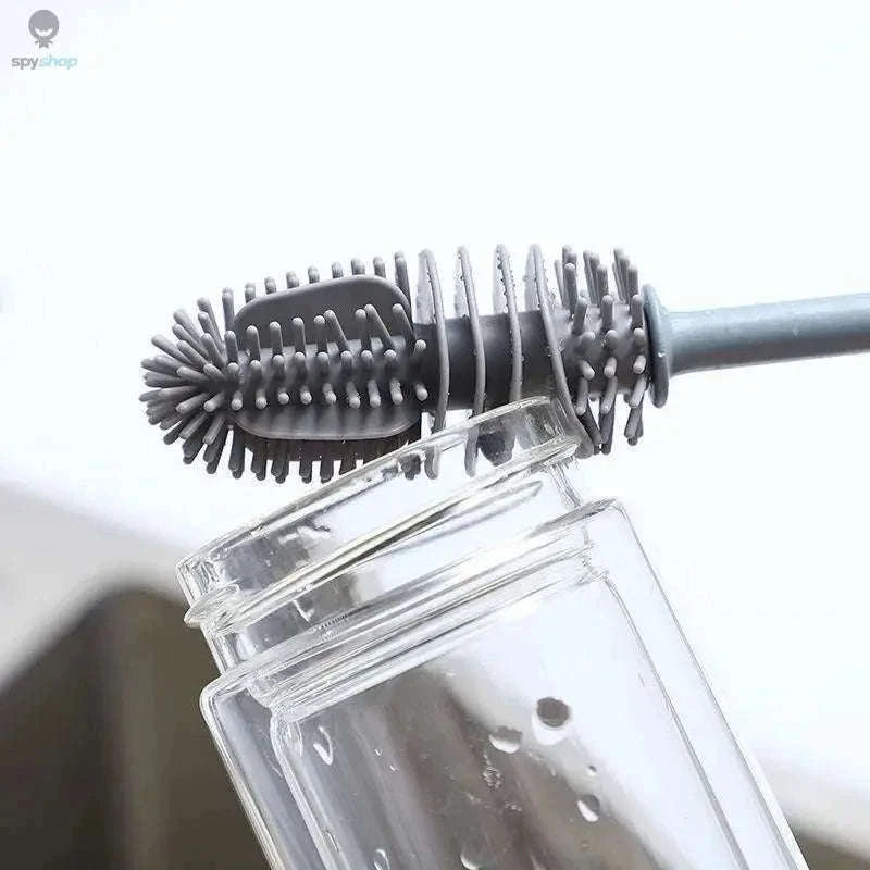 Silicone Bottle Cleaning Brush for Deep, Easy Drinkware Cleaning-Grey
