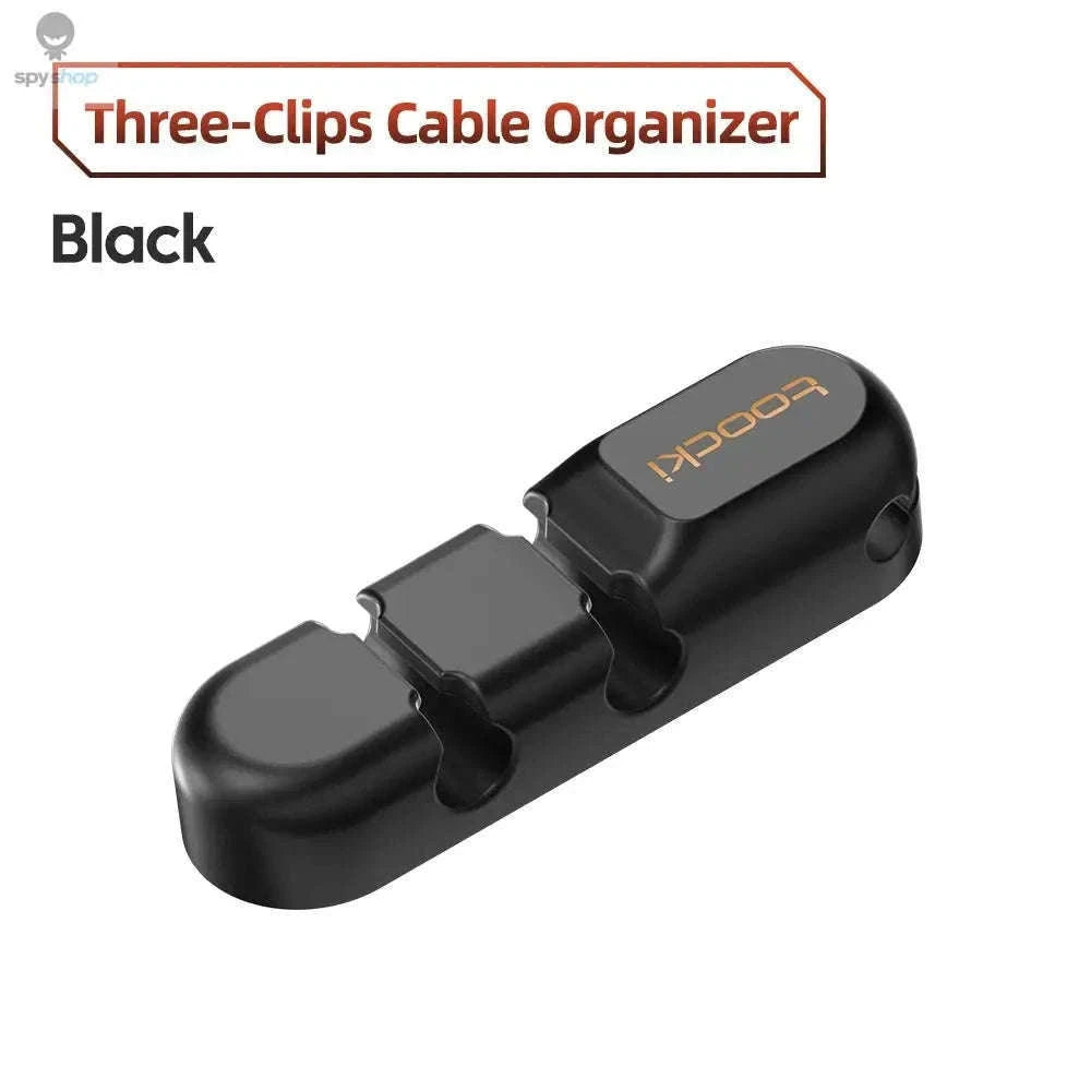 Silicone Cable Organizer for Desk, Home, and Charging Cords-7 Clips White