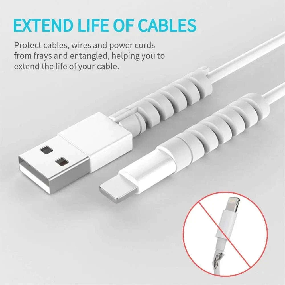 Silicone Cable Protector Bobbin Winder for Charging Cords-16 PCS Gray