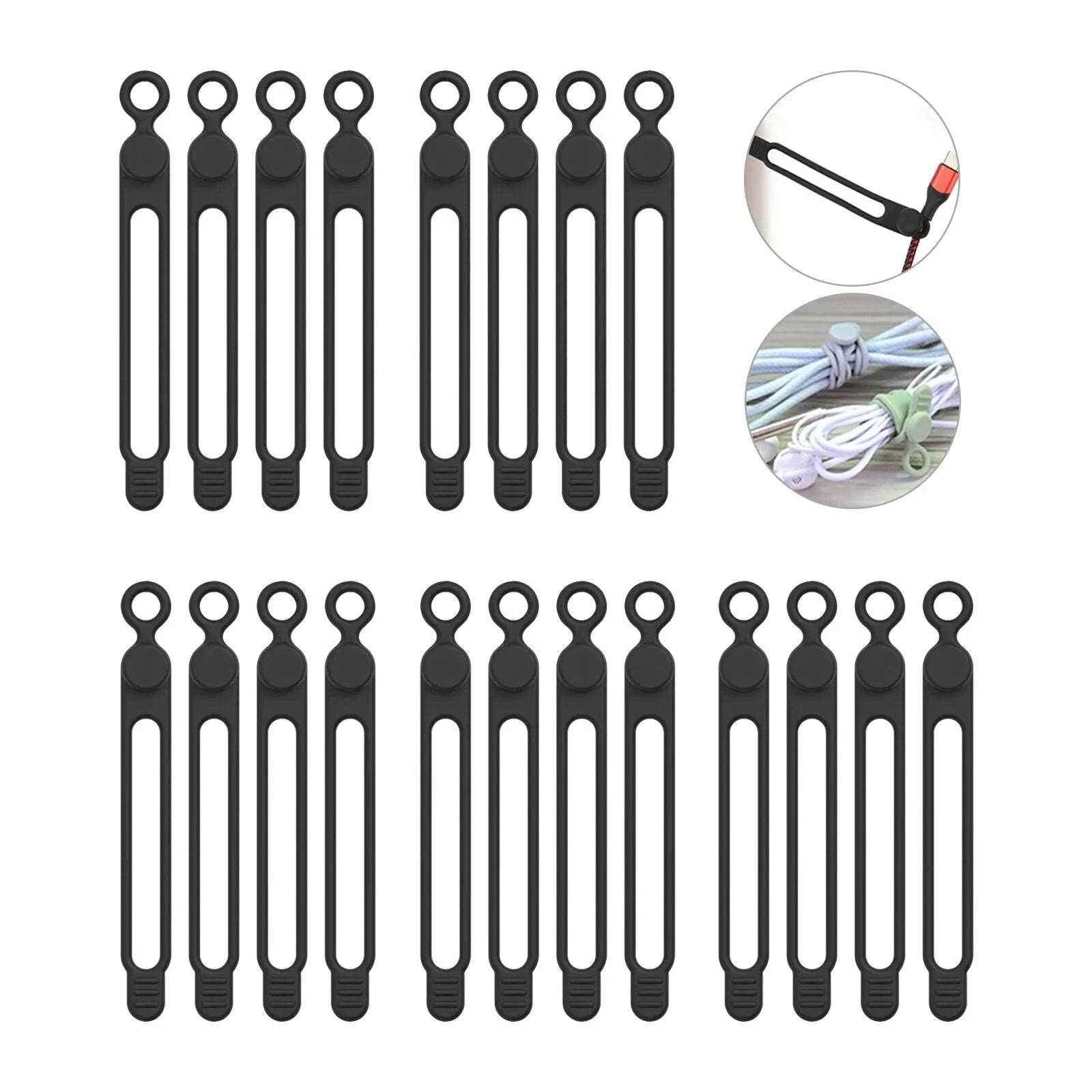 Silicone Cable Ties – Cord Organizer-Pink 10pcs