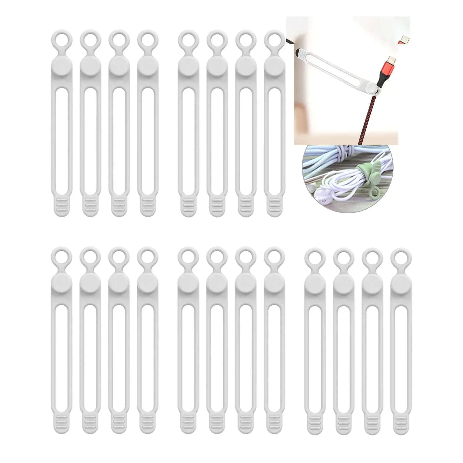 Silicone Cable Ties – Cord Organizer-Pink 10pcs