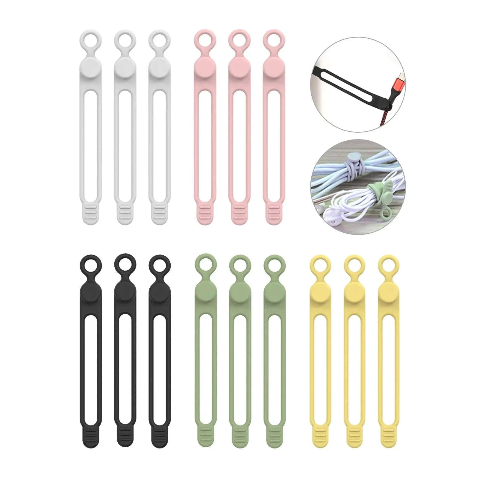 Silicone Cable Ties – Cord Organizer-Pink 10pcs