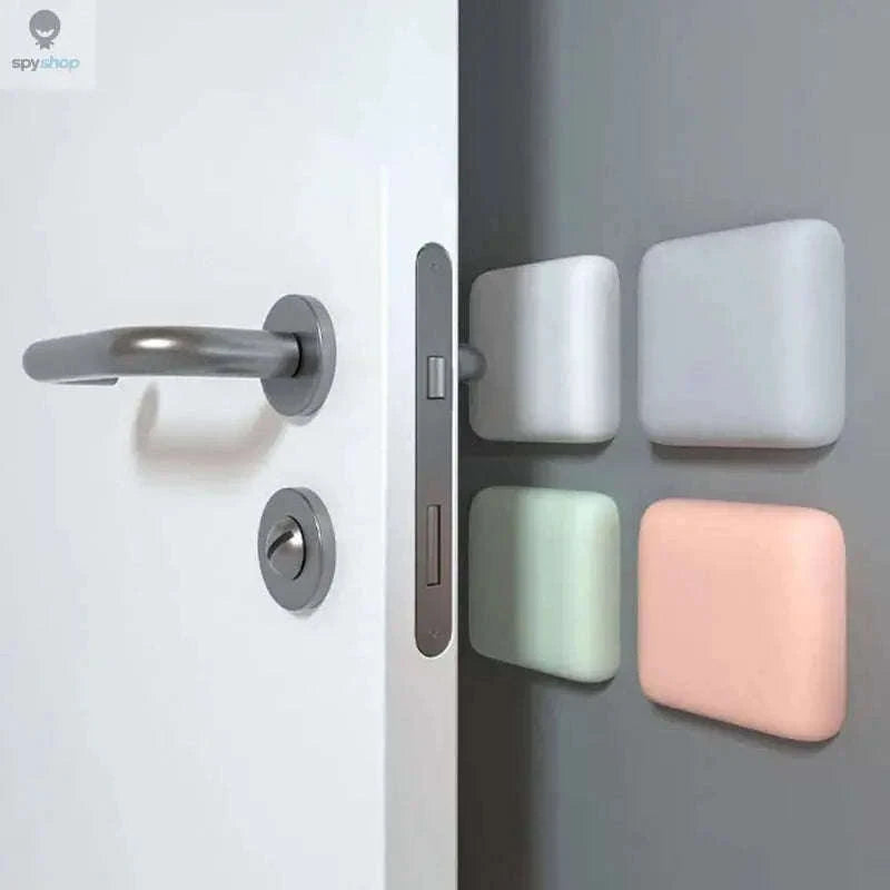 Silicone Door Handle Bumper Wall Protector for Quiet Homes-White