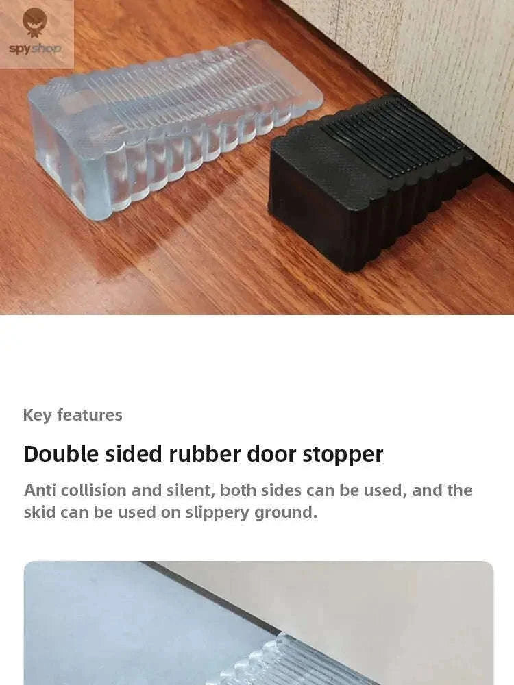 Silicone Door Stop Wedge for Quiet, Secure Door Control-Transparent G826A