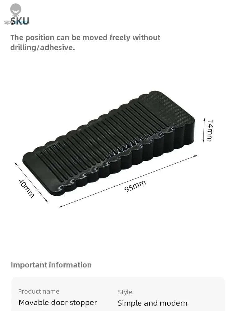 Silicone Door Stop Wedge Safety Stopper – Quiet, Non‑Slip Protection for Any Room-Transparent G826A
