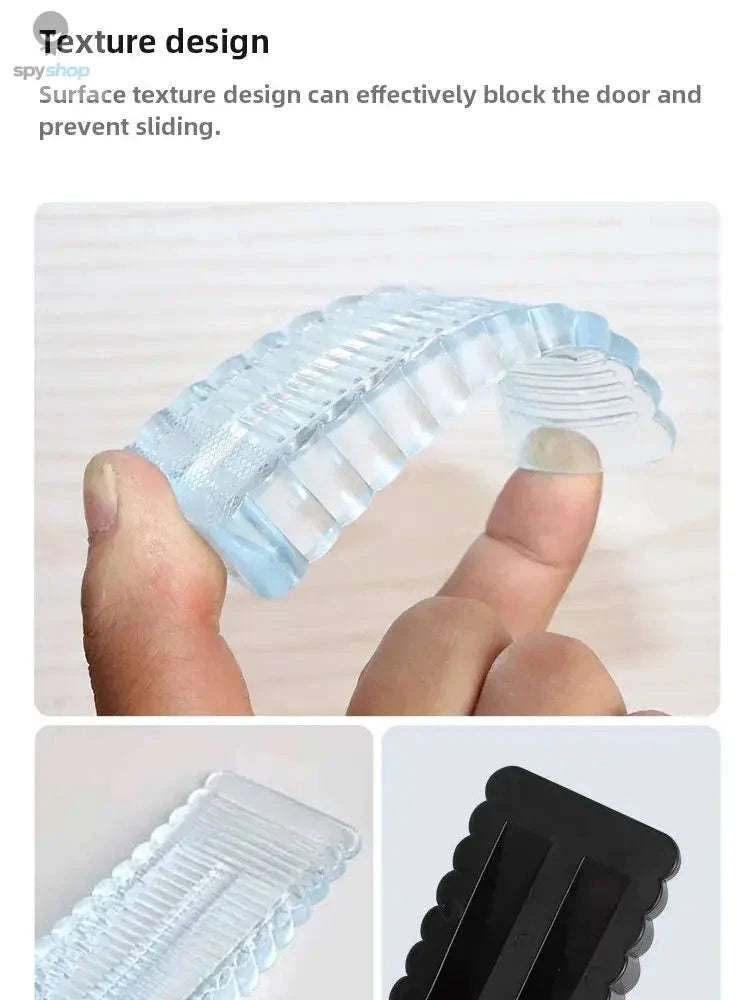 Silicone Door Stop Wedge Safety Stopper – Quiet, Non‑Slip Protection for Any Room-Transparent G826A