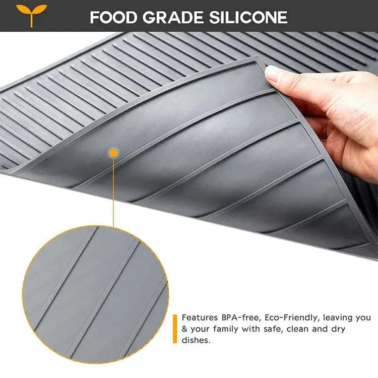 Silicone Drain Pad Drying Mat-Gray / Large 51x41cm