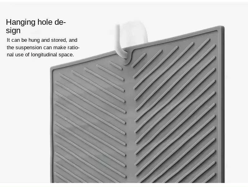 Silicone Drain Pad Drying Mat-Gray / Large 51x41cm