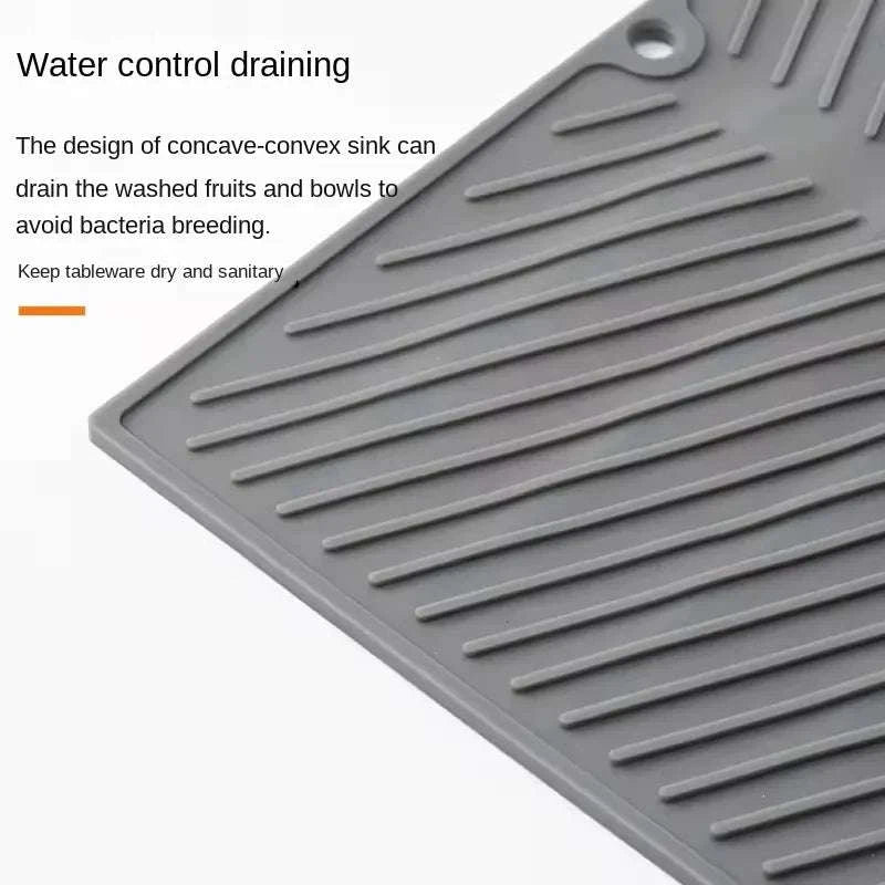 Silicone Drain Pad Drying Mat-Gray / Large 51x41cm