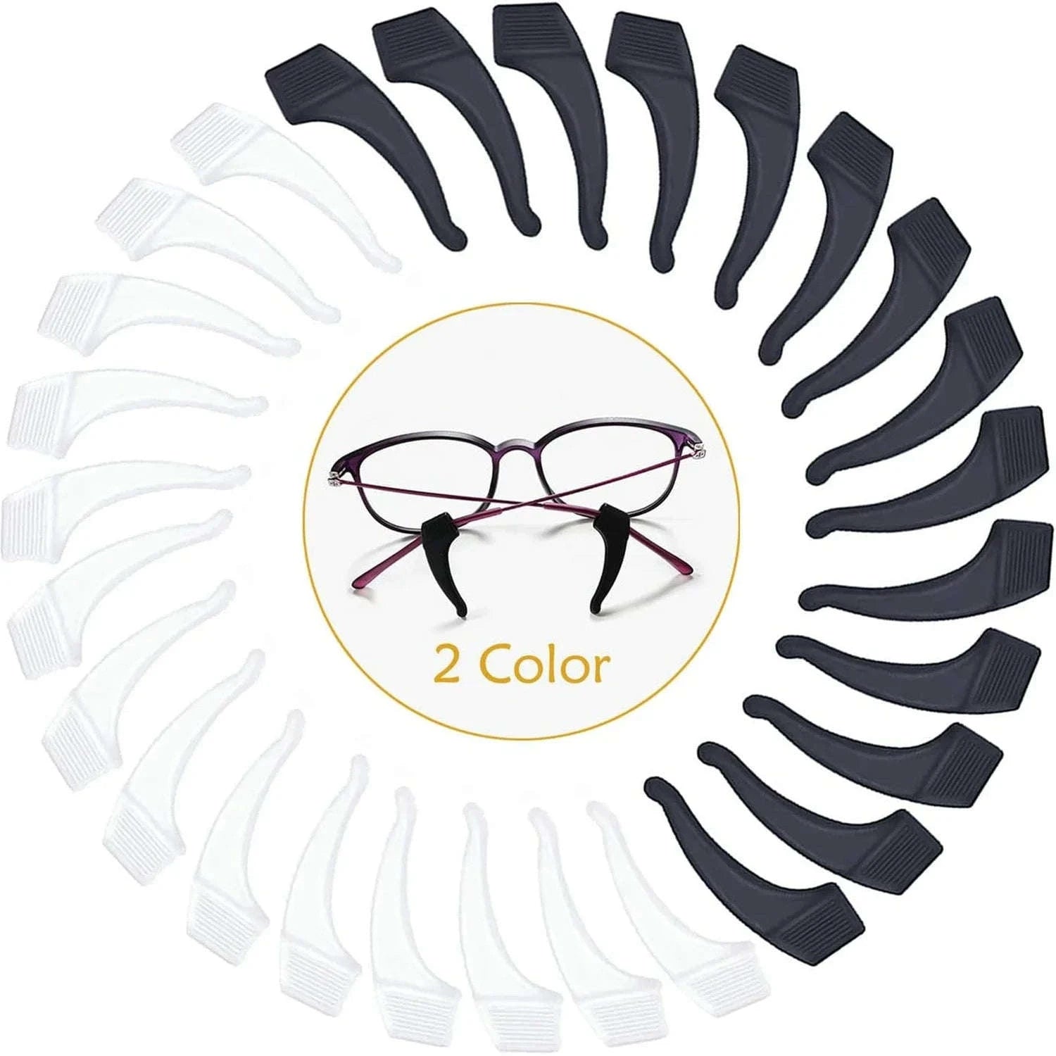 Silicone Ear Hooks Anti‑Slip Eyeglass Holders-Back 1pairs