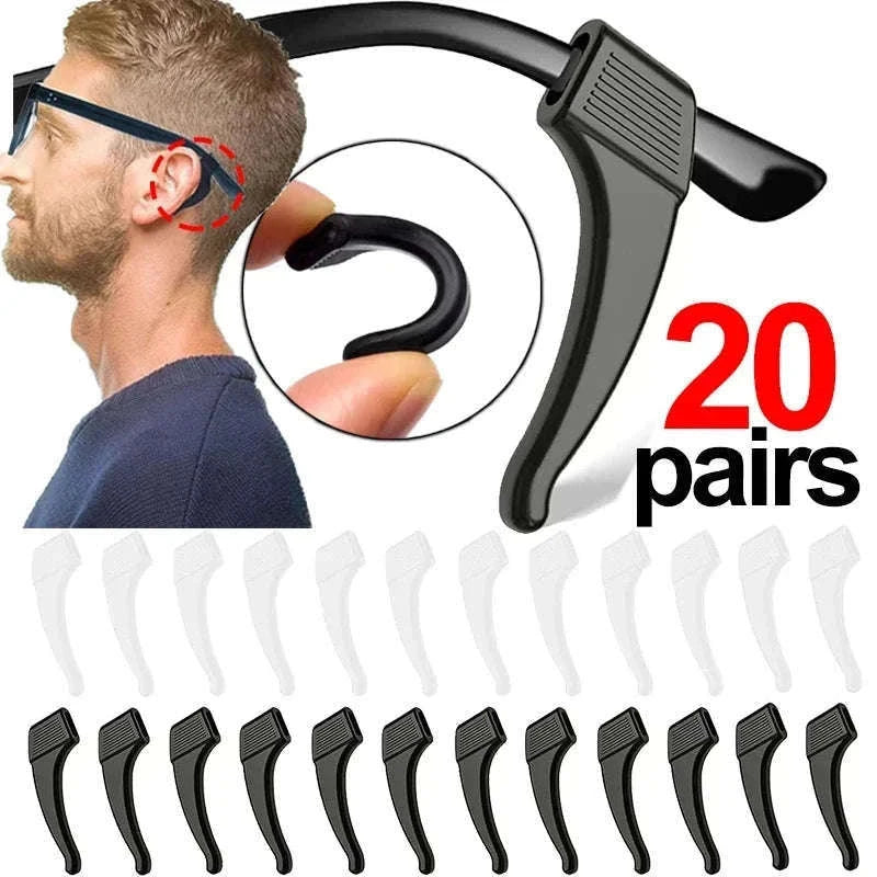 Silicone Ear Hooks Anti-Slip Eyeglass Holders for Secure Fit-Back 1pairs