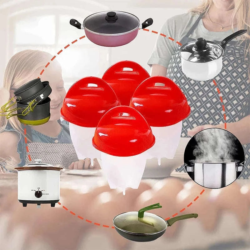 Silicone Egg Boiler Steamer Cups for Easy Shell-Free Eggs-3pcs