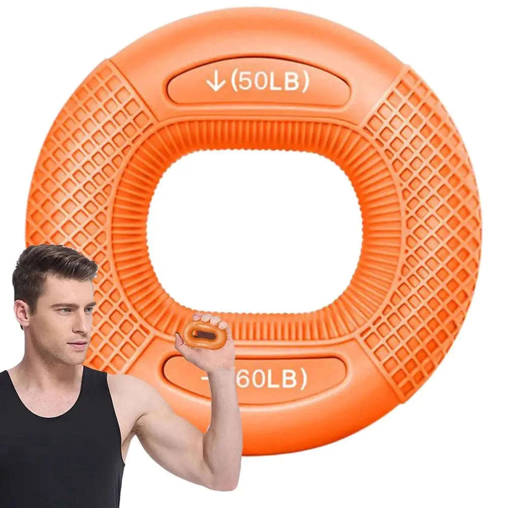 Silicone Finger Grip Strengthener Ring-Orange / CHINA