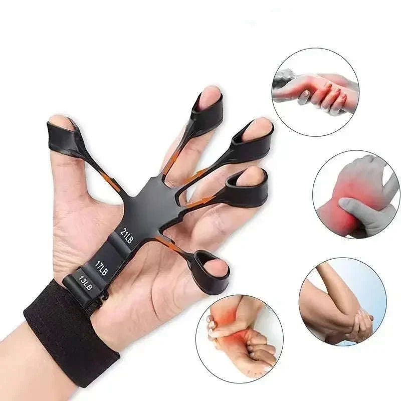 Silicone Finger Trainer 5-Finger Wrist Strengthener-black