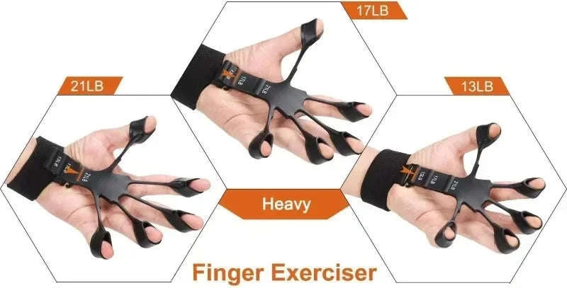 Silicone Finger Trainer 5-Finger Wrist Strengthener-black