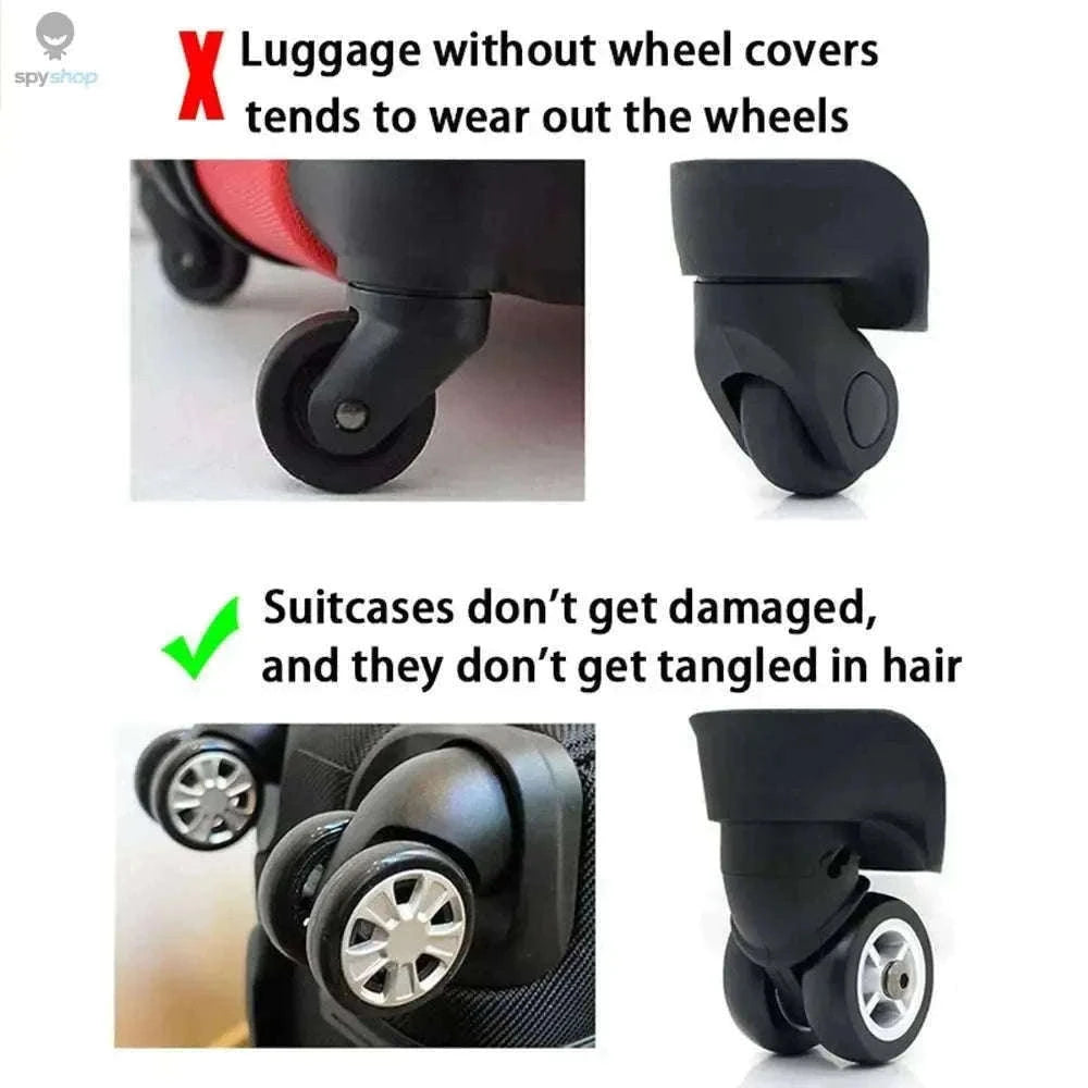 Silicone Luggage Wheel Covers for Quieter, Smoother Travel-pink-8pcs