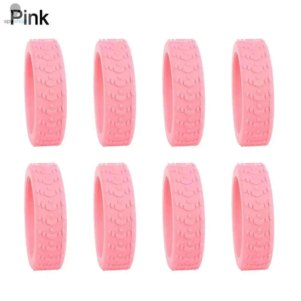 Silicone Luggage Wheel Covers for Quieter, Smoother Travel-pink-8pcs