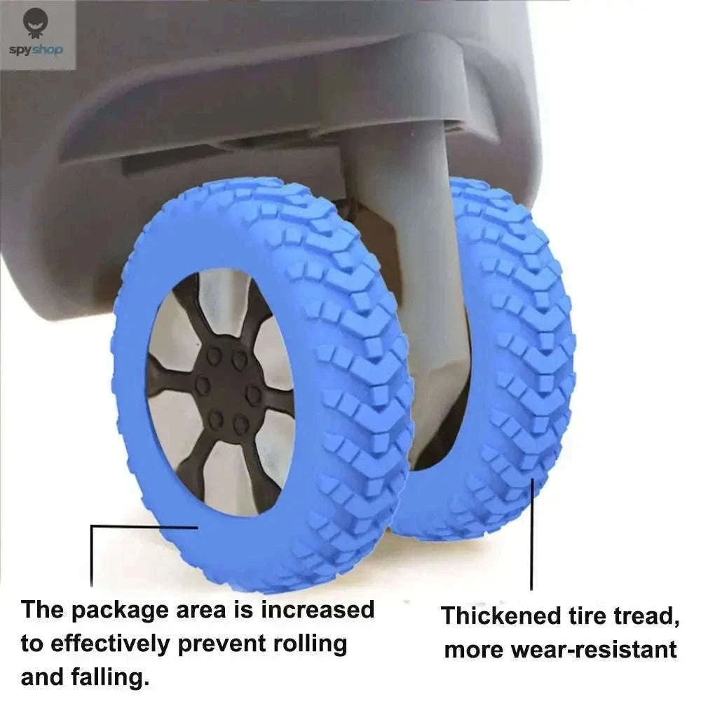 Silicone Luggage Wheel Covers for Quieter, Smoother Travel-pink-8pcs