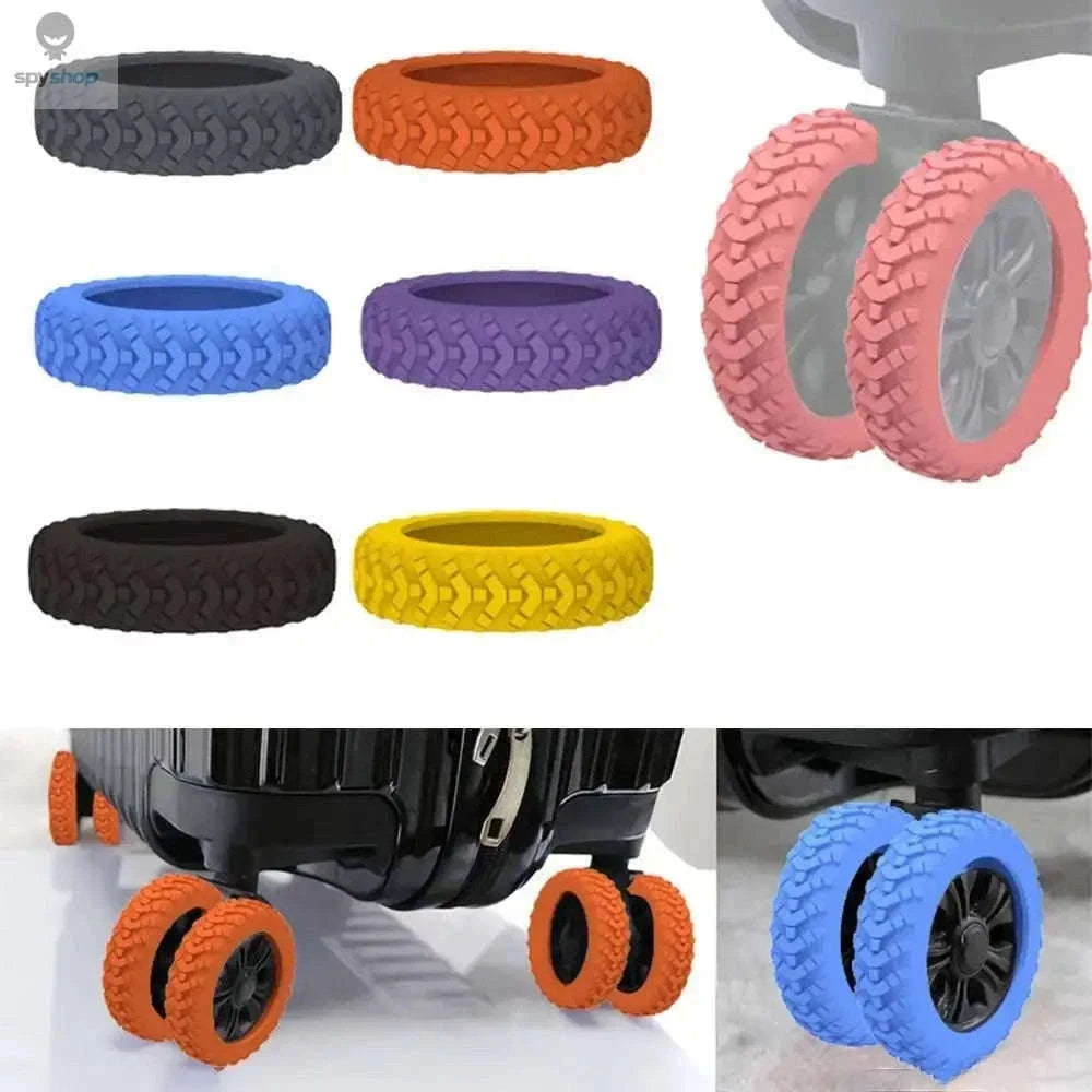 Silicone Luggage Wheel Covers for Quieter, Smoother Travel-pink-8pcs