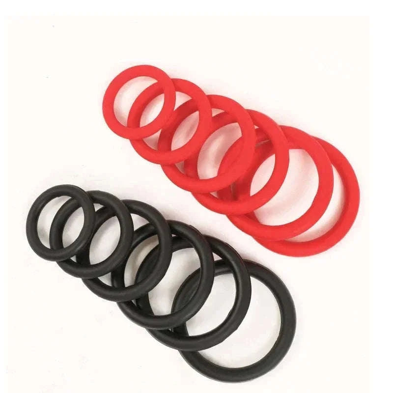 Silicone Penis Ring Set for Comfort, Fit, and Better Control-Red 35mm 40mm 50mm