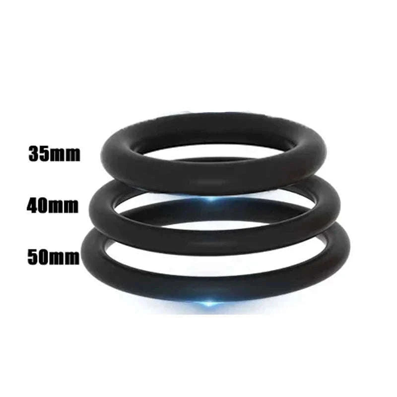 Silicone Penis Ring Set for Comfort, Fit, and Better Control-Red 35mm 40mm 50mm
