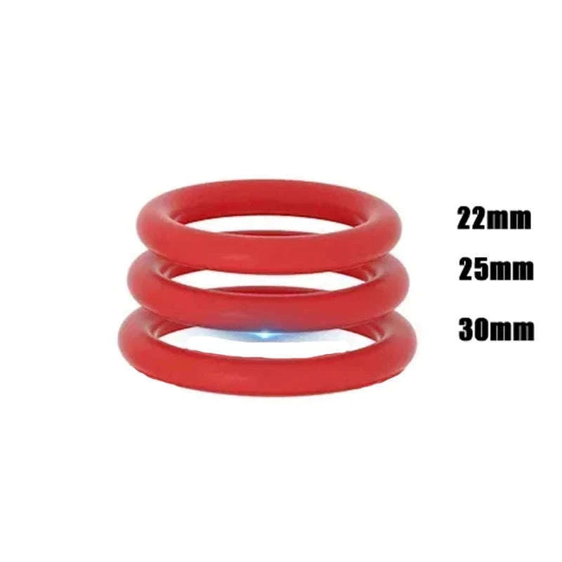Silicone Penis Ring Set for Comfort, Fit, and Better Control-Red 35mm 40mm 50mm