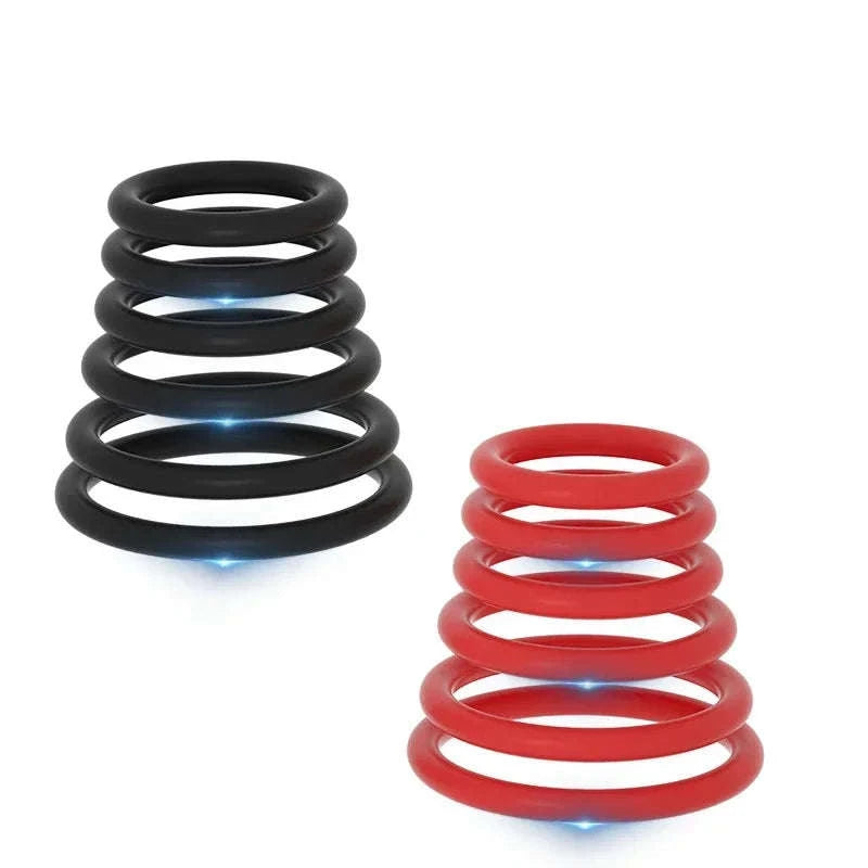 Silicone Penis Ring Set for Enhanced Performance-Red 35mm 40mm 50mm