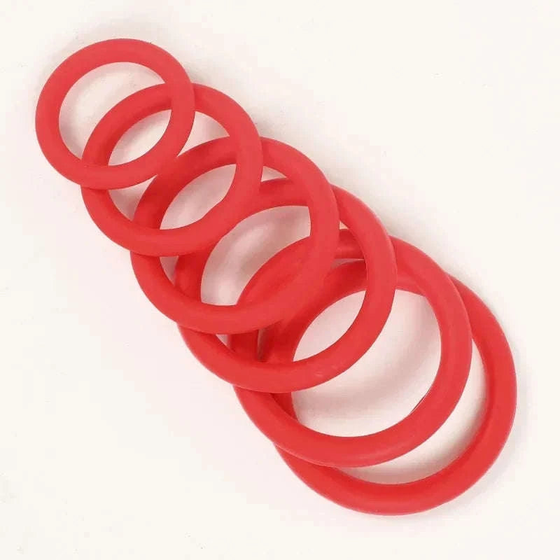 Silicone Penis Ring Set for Enhanced Performance-Red 35mm 40mm 50mm