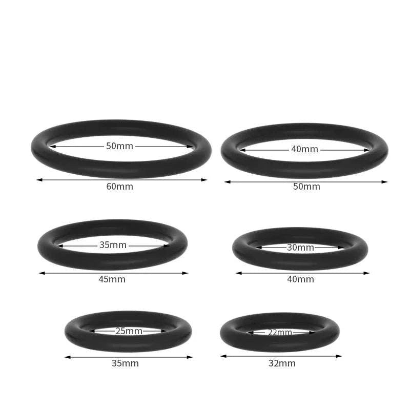 Silicone Penis Ring Set for Enhanced Performance-Red 35mm 40mm 50mm