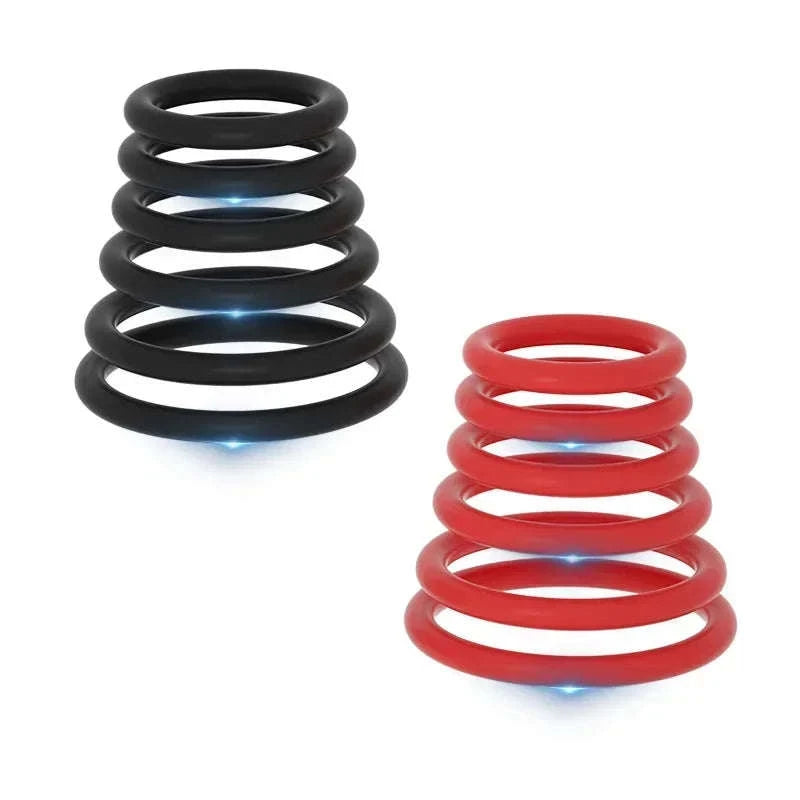 Silicone Penis Ring Set for Enhanced Performance-Red 35mm 40mm 50mm